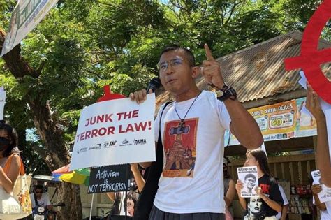 Makabayan bloc slams terror law charges vs 34 activists.